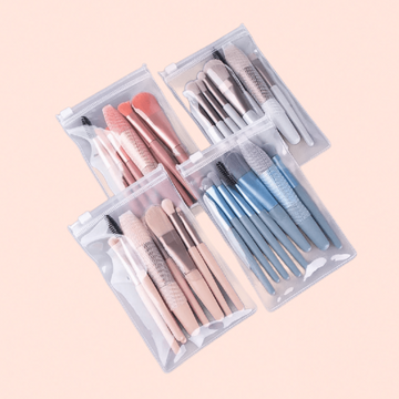 Kit de Pincéis de Maquiagem RUZOFO Mini Travel – 8 Ferramentas Essenciais para Todo Look