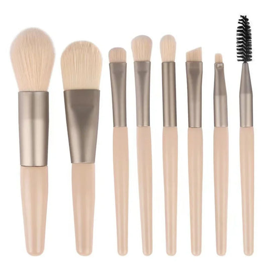 Kit de Pincéis de Maquiagem RUZOFO Mini Travel – 8 Ferramentas Essenciais para Todo Look